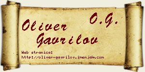 Oliver Gavrilov vizit kartica